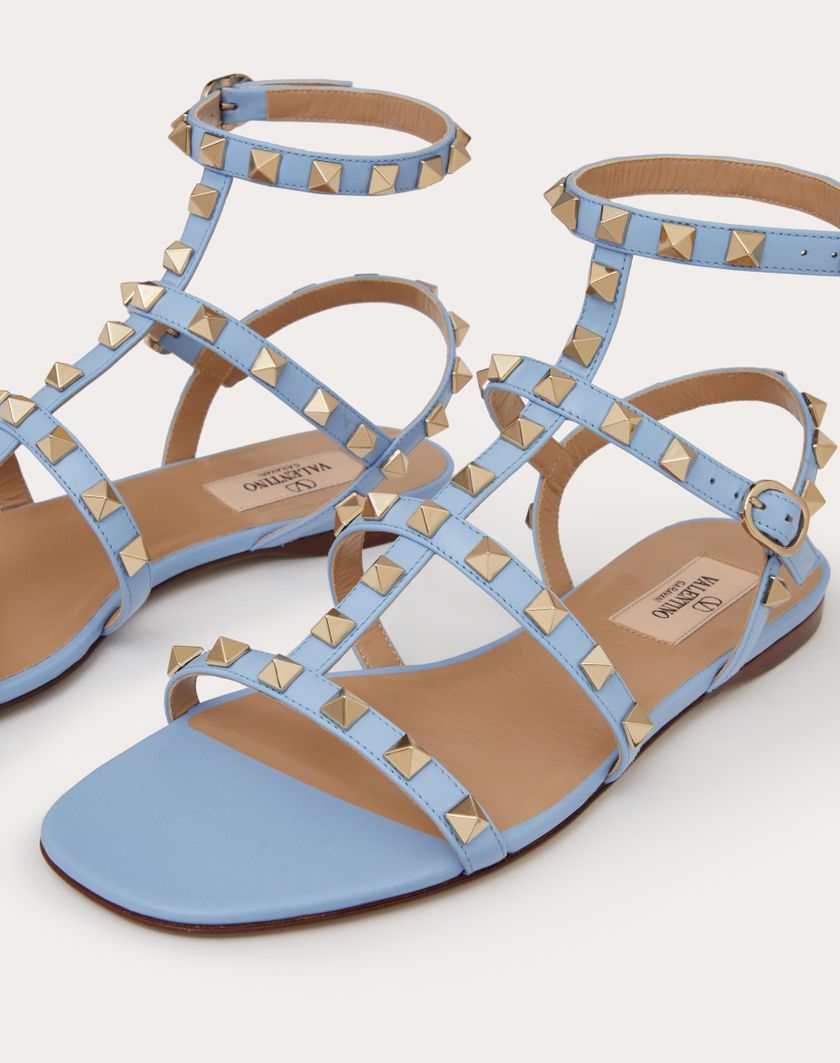 ROCKSTUD FLAT CALFSKIN SANDAL WITH STRAPS - Image 2